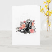 女性が戦闘靴を履いていただけで退役軍人 カード (黄色い花)