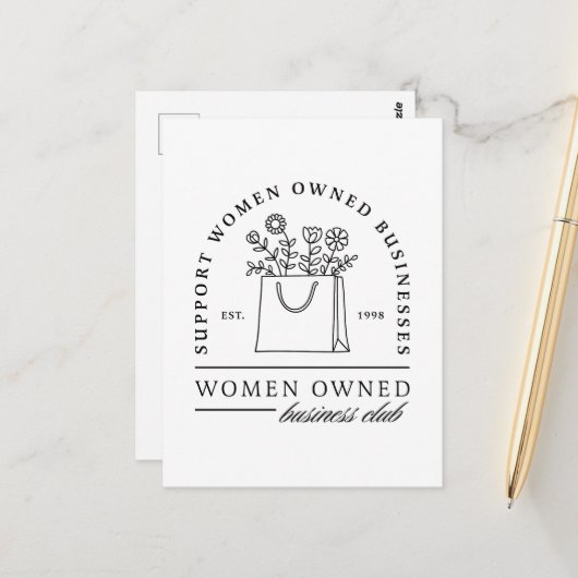女性が所有するビジネスフローラ美学をサポート ポストカード (正面/裏面インサイチュ)