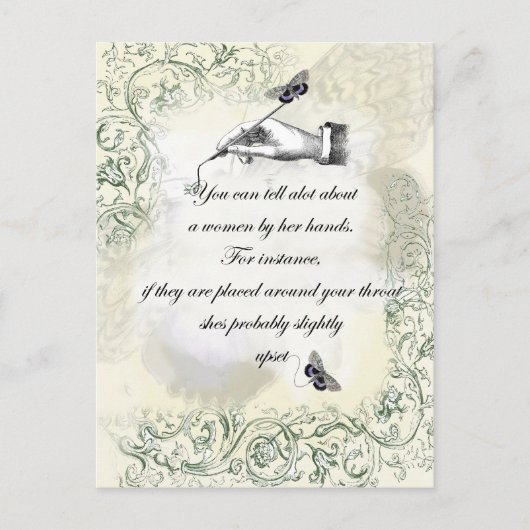 「女性が手にする」引用文 ポストカード (正面)