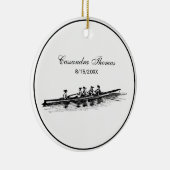 女性が手漕ぎ船の乗組員チーム水上競技 セラミックオーナメント (右)