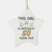 女性が正式に50年50誕生日 セラミックオーナメント (右)