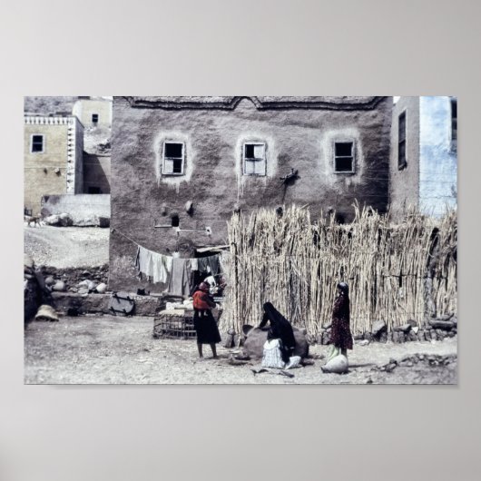 女性が洗濯や日常の家事をしに出かけている ポスター (正面)