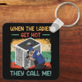 女性が熱くなったら、彼らは私をHVAC技術と呼ぶ キーホルダー (裏面)