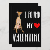 女性が私のバレンタインデーイタリアンGreyhoundを見つけた シーズンカード (正面/裏面)