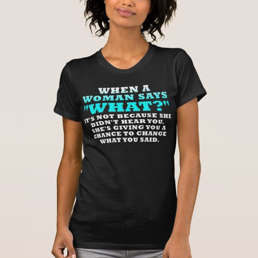 女性が第二のチャンスと言う時 面白いTシャツ Tシャツ (正面)