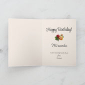 女性が見て美しい夕日カスタム誕生日カード カード (内部)