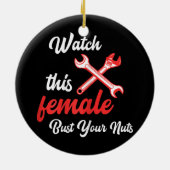 女性が見る女性の自動車整備士  セラミックオーナメント (裏面)