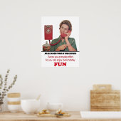 女性が電話で話している、ヴィンテージ写真 ポスター (キッチン)