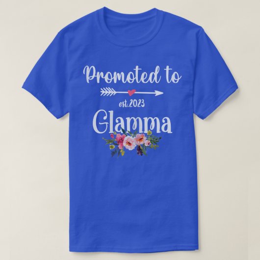 女性がGlamma Est 2023女性に昇格フローラFi Tシャツ (デザイン正面)