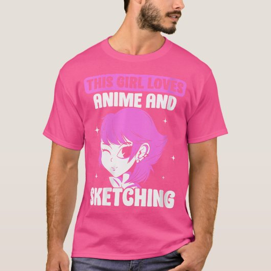 女性この女の子はアニメとスケッチ愛好家Sを愛している Tシャツ (正面)