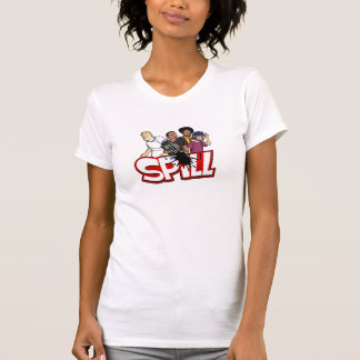 女性こぼれの乗組員T Tシャツ