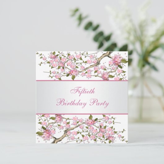女性さくらんぼブロッサムバースデーパーティー 招待状 (スタンド正面)