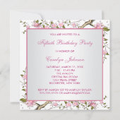 女性さくらんぼブロッサムバースデーパーティー 招待状 (裏面)
