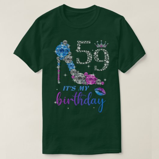 女性それが私の59th紫色の靴クラウン幸せ59th bi tシャツ (デザイン正面)