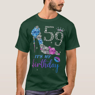 女性それが私の59th紫色の靴クラウン幸せ59th bi tシャツ