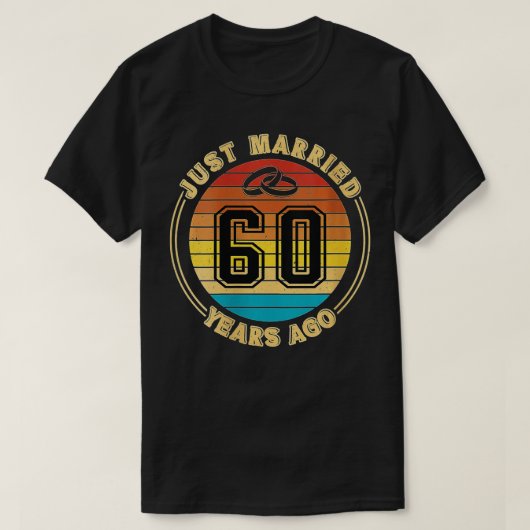 女性たった今結婚しました60年前ロマンチック60th 結婚 tシャツ (デザイン正面)