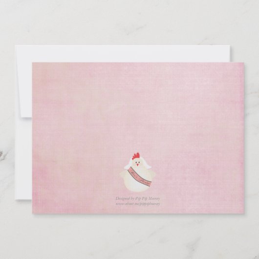 女性だけのパーティーのおもしろいな鶏の図解入りの、写真付きのな招待 招待状 (裏面)