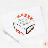 女性で一杯のバインダー ラウンドシール (封筒)