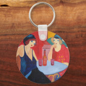 女性とのキーチェーンカフェ キーホルダー (正面)