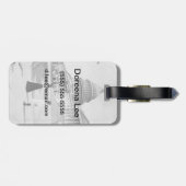 女性との国会建物の外観 ラゲッジタグ (裏面横)