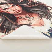 女性とオウム シェルパブランケット (3/4)