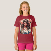 女性とオウム Tシャツ (正面フル)