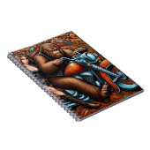 女性とサスカッチオンバイク ノートブック (右側)