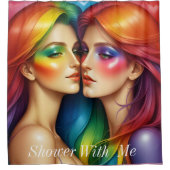 女性とシャワーを浴びる シャワーカーテン (正面)