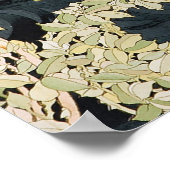 女性とデイジーアールヌーボーポスター ポスター (角)