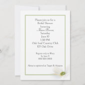 女性とデイジーブーケブライダルシャワー 招待状 (裏面)