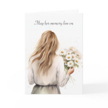 女性とデイジーブーケ悔やみや弔慰