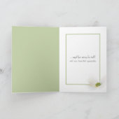 女性とデイジーブーケ悔やみや弔慰 カード (内部)