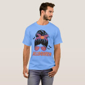 女性とハロウィーンの夜のヴィンテージ Tシャツ (正面フル)