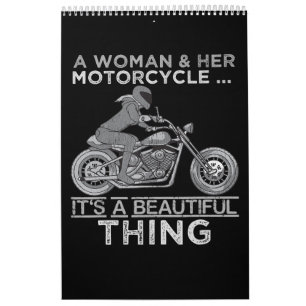 女性とバイクでのバイクもしくは自転車に乗る人 カレンダー