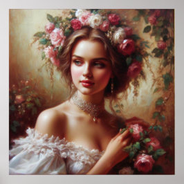 女性とバラ ポスター