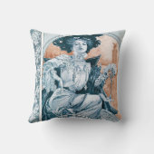 女性とバラ,ミュシャ クッション (裏面)