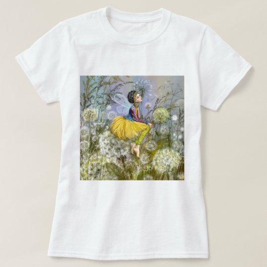 女性とヒマワリのTシャツ Tシャツ (デザイン正面)