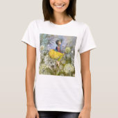 女性とヒマワリのTシャツ Tシャツ (正面)