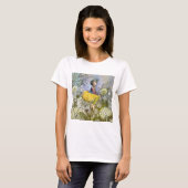 女性とヒマワリのTシャツ Tシャツ (正面フル)