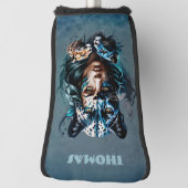 女性とヒョウの素晴らしいハイブリッド ゴルフヘッドカバー (回転90)