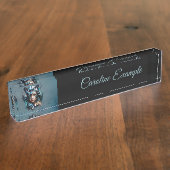 女性とヒョウの素晴らしいハイブリッド デスクネームプレート (側面)