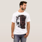 女性とヒョウ Tシャツ (正面フル)
