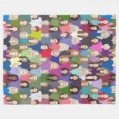 女性とフェミニスト フリースブランケット (正面(横))