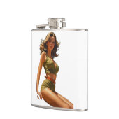 女性とフラスコ フラスク (左)