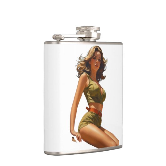 女性とフラスコ フラスク (右)