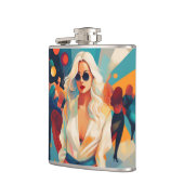 女性とフラスコ フラスク (左)