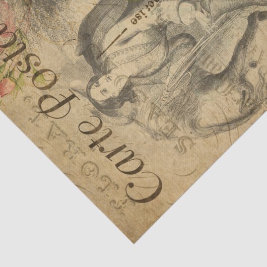 女性とフランスの馬の切り離しのエフェメラのスケッチ 薄葉紙 (詳細)