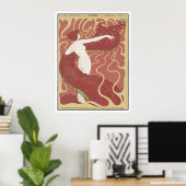 女性とヘビ – アールヌーボー – ジュゲンドアート ポスター (ホームオフィス)