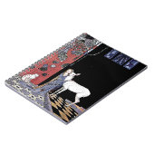 女性とホワイトポーンヴィンテージ魔法ウィッチアート ノートブック (左側)