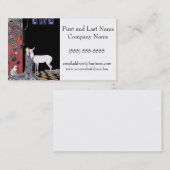 女性とホワイトポーンヴィンテージ魔法ウィッチアート 名刺 (正面/裏面)